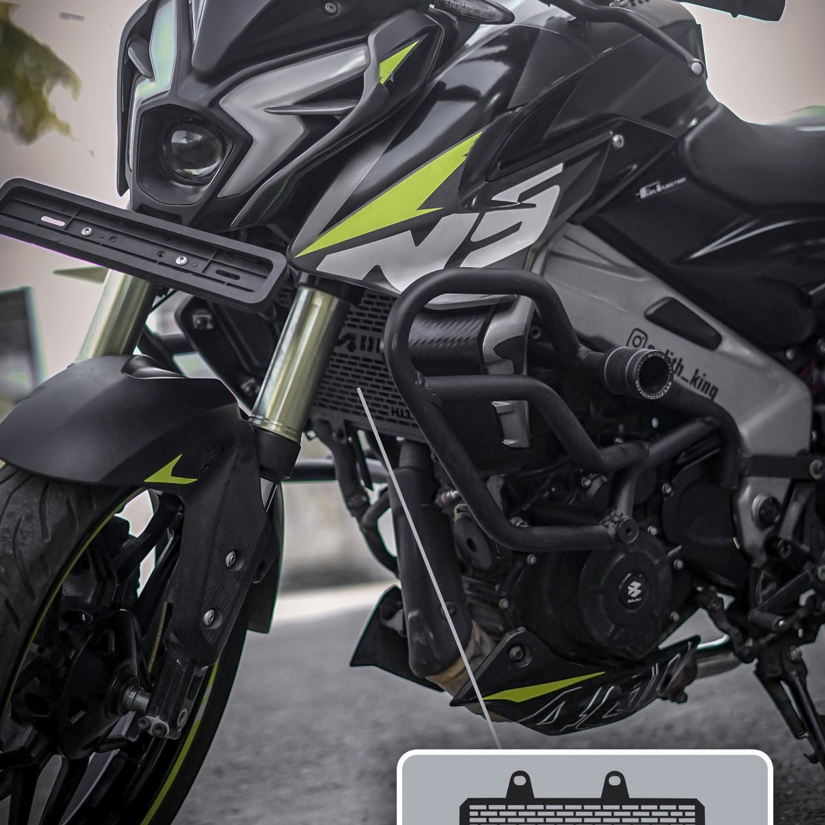 Ns Radiator Guard RADIATOR GUARD BLACK FOR BAJAJ NS 400 Z - RD 933 β Moto Modz