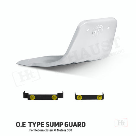 Hitech O.E TYPE SUMP GUARD FOR METEOR AND REBORN CLASSIC SILVER POWDER COATED
