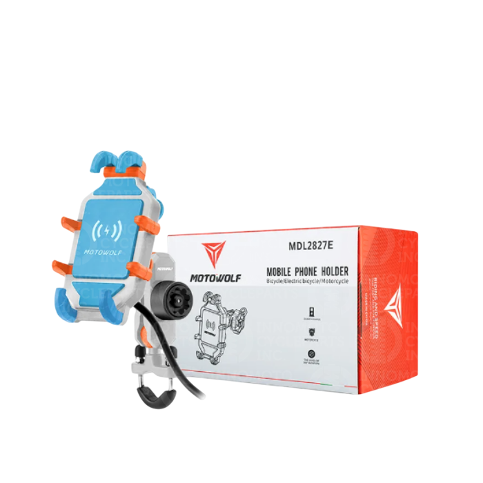 MOTOWOLF MDL2827 | SHOCK ABSORBING | ANTI VIBRATE | MOBILE PHONE HOLDER | W/O CHARGER - BLUE