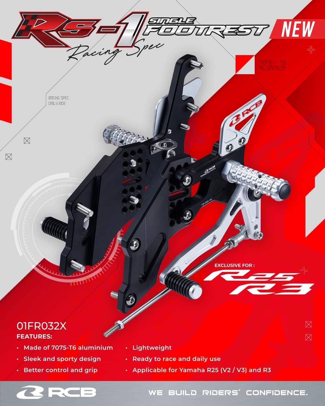 RCB Racing Footrest For – RS-1 YAMAHA R25 (V2/V3) – R3 (AL7075) - Moto Modz