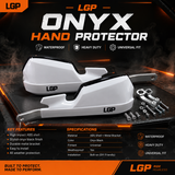 LGP Onyx Universal Motorcycle Hand Protector With Aluminium Mounts – White