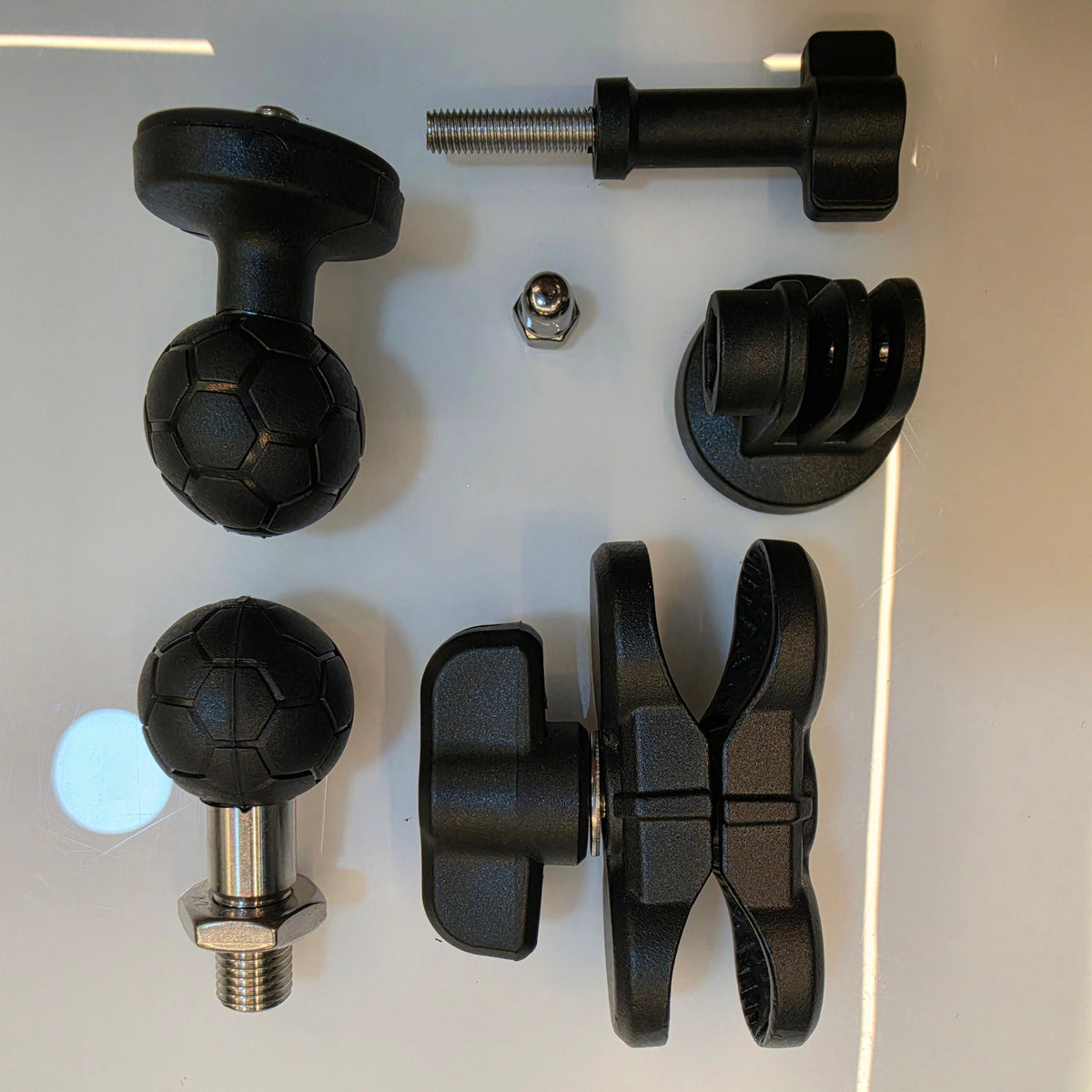 LGP -  Action Camera Mount for Motorcycle Mirror Adjustable 360° Ball Joint Handlebar Mirror Mount with Secure Locking Mechanism for Action Cameras