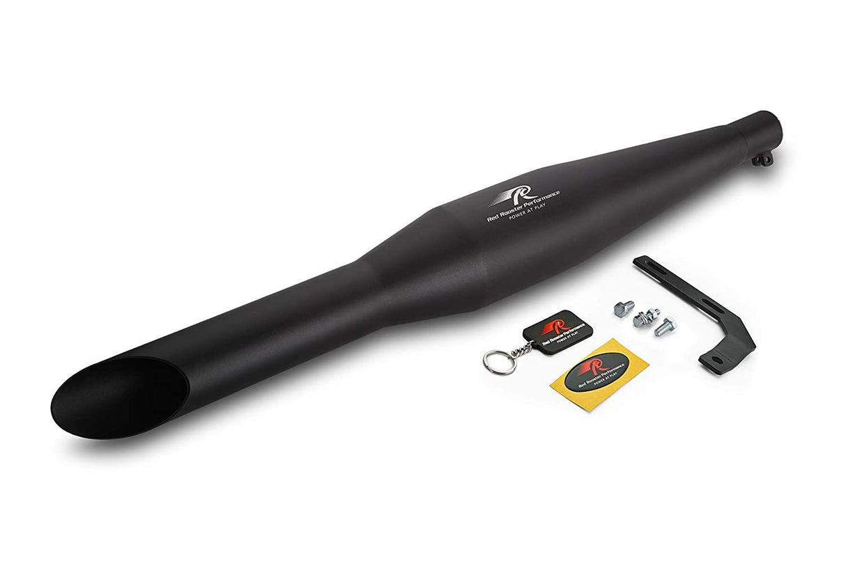 Royal Enfield  Standard Red Rooster Matte Black Unibody Rumbler Exhaust - Moto Modz