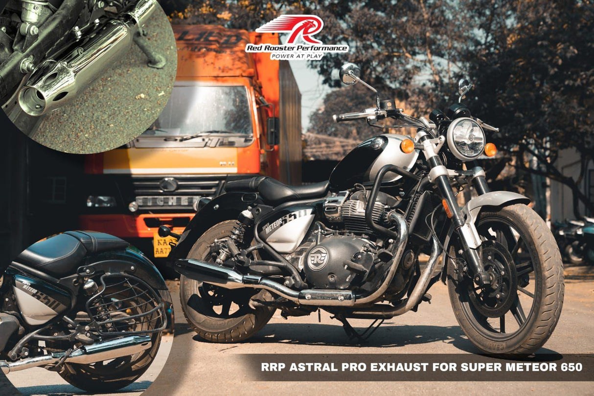 Royal Enfield Super Meteor 650 Red Rooster Astral PRO Exhaust - Moto Modz