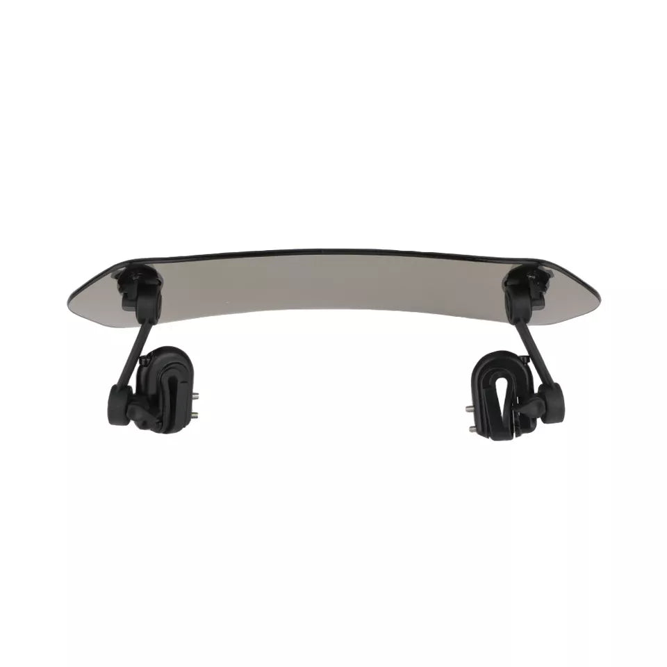 UNIVERSAL MOTORCYCLE WINDSHIELD EXTENDER (ADJUSTABLE SPOILER CLAMP ON WINDSHIELD DEFLECTOR) - SMOKE