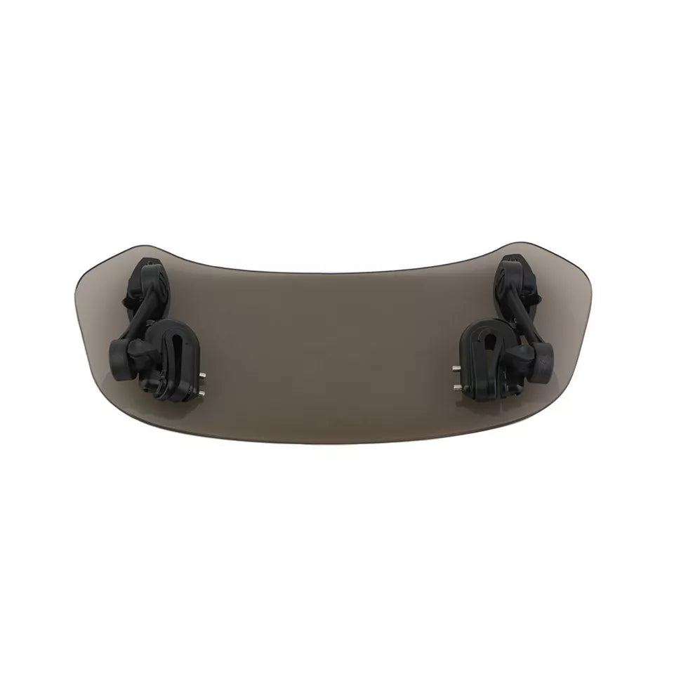 UNIVERSAL MOTORCYCLE WINDSHIELD EXTENDER (ADJUSTABLE SPOILER CLAMP ON WINDSHIELD DEFLECTOR) - SMOKE