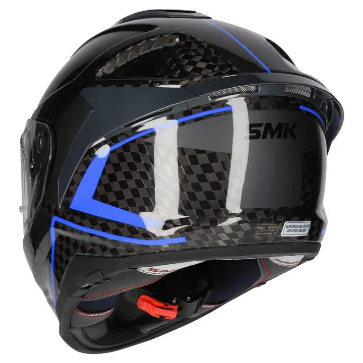 SMK Titan Carbon | Nero Carbon Black Blue Grey  | (GL256) Helmet