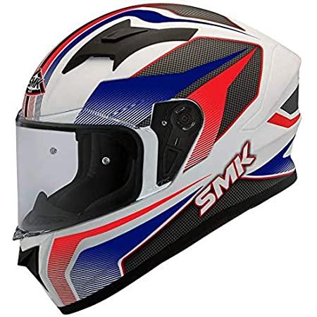 Click to open expanded view SMK Helmets Stellar Dynamo Pinlock Anti Fog Lens Fitted Single Clear Visor Full Face Helmet (White Blue Red,) - GL153 - Moto Modz