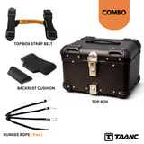 TAANC Urban Arc Top Box – Stealth Black | 45L Aluminium WP Motorcycle Storage Box with Rounded Design