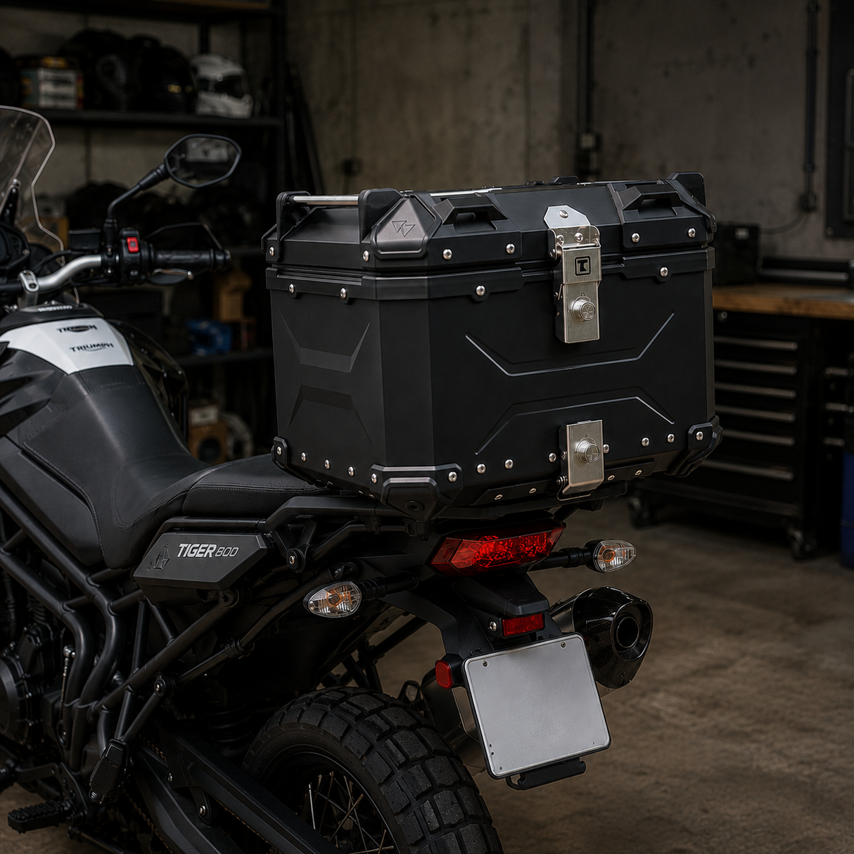 TAANC Nomad Atlas Top Box – Stealth Black | 45L Aluminium MC Motorcycle Touring Storage Box