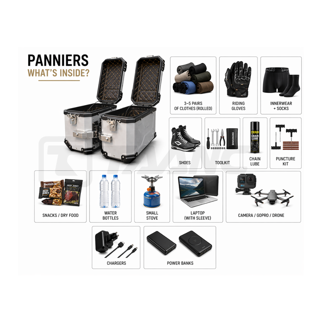 TAANC Nomad Twin Panniers – Aero Silver | 36L Aluminium Side Boxes for All Motorcycles