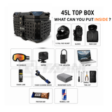 TAANC Nomad Forge Folding Top Box – Stealth Black | 45L Aluminium Adventure WP Motorcycle Storage Box