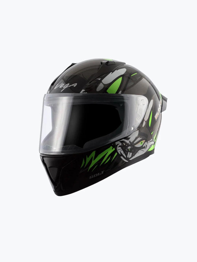 Vega Bolt Bunny Black Green - Moto Modz