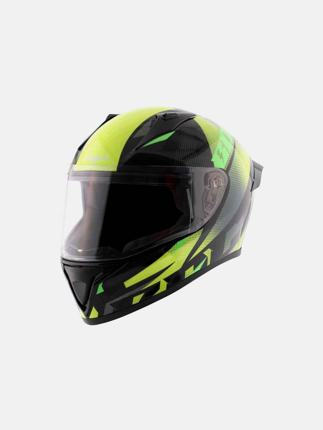 Vega Bolt Macho Black Neon Yellow Full Face Helmet - Moto Modz