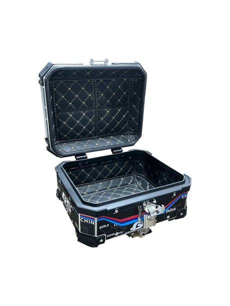 Wanderer GS LGP 25 litres | Inspired by International Moto Tourers aluminium top box | BLACK ( fits all motorcycles ) - 1 YEAR WARRANTY
